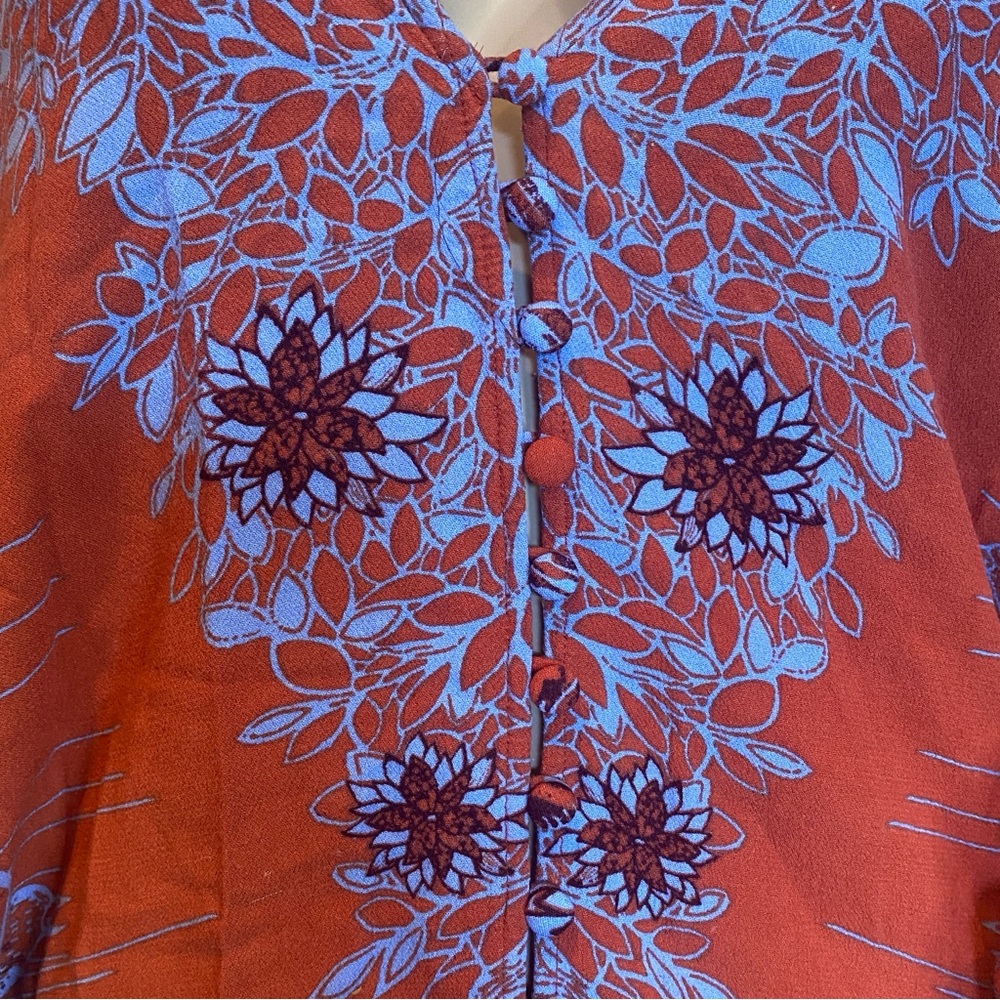 Free People Birds of a Feather Printed Peasant Top Blouse Shirt Boho Small EUC - Picture 2 of 7
